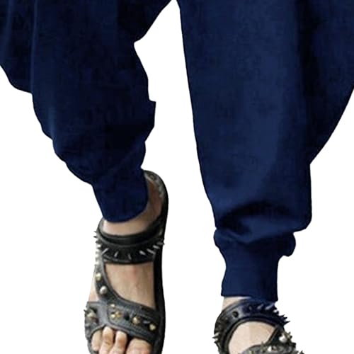 JEShifangjiusu Mens Old School Cool Harem Pant Loose Hippie Drop Crotch Trouser Hippie Boho Aladin Yoga Trousers4