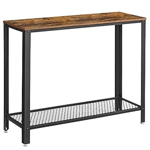 VASAGLE Consoletafel hout en metaal in industrieel design, stabiele bijzettafel, gangtafel, voor de ingang, woonkamer…