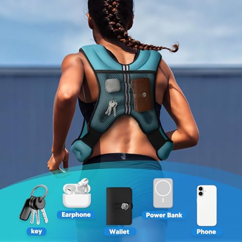 Image of Weighted Vest, 6lb /8lb /12lb /16lb /20lb /25lb /30lb Weight Vest with Reflective Stripe, for Men Women Workout Equipment for Strength Training, Running, Jogging, Fitness, Weight Loss