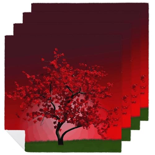 Servilletas de Tela Floral Roja 18.7x18.7 pulg. Pack x6 miniatura 1