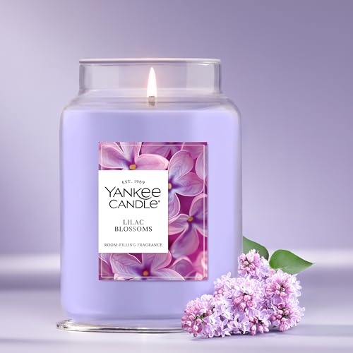 Yankee Candle Large Jar Scented Candle with up to 150 Hour Burn Time, Premium Plant Wax Blend for Consistent Burn, 22 oz Jar Candle with Room Filling Fragrance, Lilac Blossoms