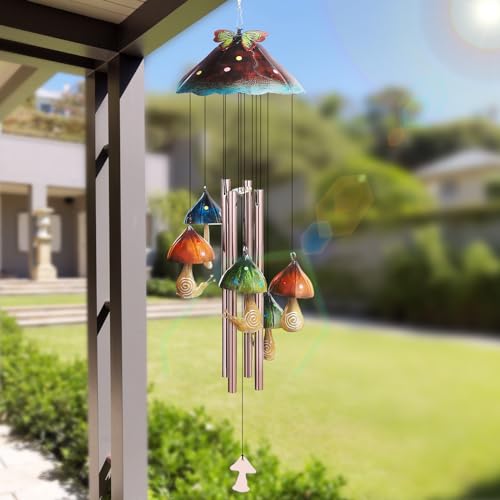 Cottagecore Fairycore Windspel voor tuindecoratie, paddenstoel-windspel voor tuinterras en woondecoratie, binnen- en buitendecoraties