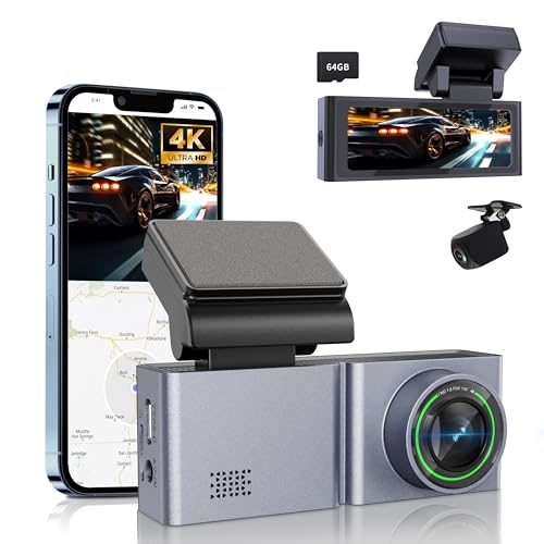 Antfutre Dash Cam Front and Rear, 4K/1080P Dual Channel Dash Camera for Cars with WiFi and GPS, 3.2