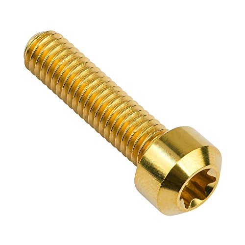 Image of Titanium Torx Square Head M6 x 10 15 20 25 30 35 40 45 50 60 65 70 80mm Screw Pack of 5 (Gold, M6x25mm)