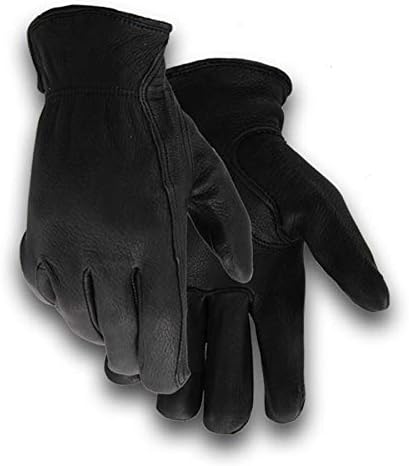 Black Leather Gloves 806 Deerskin Leather Work Gloves for Men Gardening Gloves, Work Gloves Men Heavy Duty Gloves