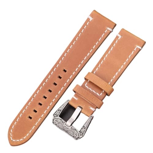 Correa de reloj de acero inoxidable retro y cuero genuino para hombre y mujer