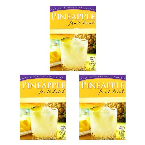 Healthywise - High Protein Diet Fruit Drink Pineapple 3 Pack - 15G Protein - Low Calorie - Low Carb - Low Sugar - Fat Free, 7 Servings Per Box, (3 Pack) #TOP26