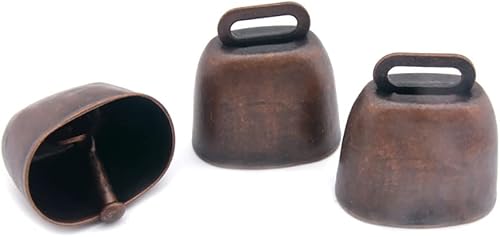 Miniatura 5 de 2 unidades de campanas de cobre de pastoreo de caballo, oveja, ganado, granja, animal de granja, campanas de bronce rojo, campana antirrobo para