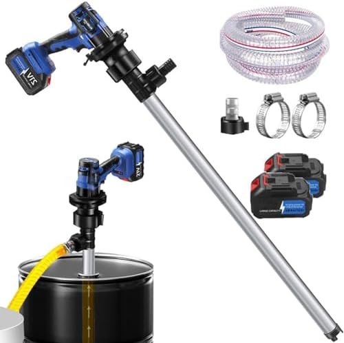 Electric Oil Barrel Pump,80-150L/min Suction Multipurpose Fuel Transfer Pump with 92CM Stainless Steel Tube+4M Outlet Hose