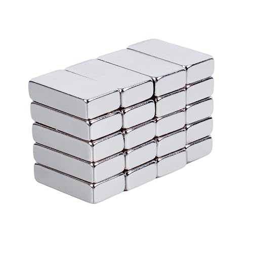 OCEUMAOA 20 Stück Magnete Kleine Rechteckig Neodym Magnete Extra Stark 20x10x5mm Mini Magnete für Pinnwand Magnettafel Kühlschrank Whiteboard Handwerk Fotos Magneten