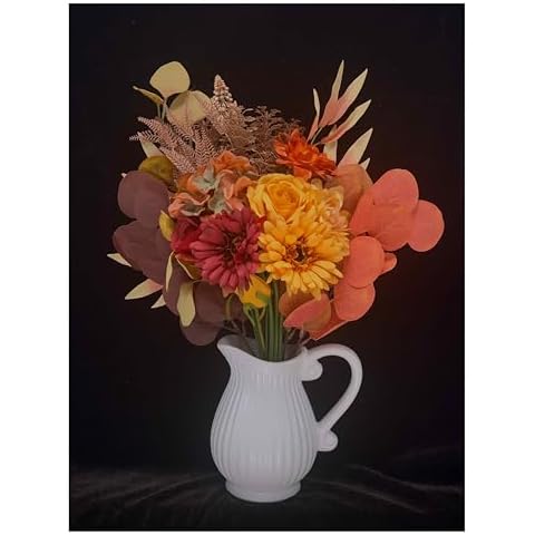 FaFaVila A Brunch of 19pcs Colors Flowers Real Touch Lifelike Artificial Flower for Home Kitchen Decor Wedding Bouquet Decorations Office Floral Arrangements (style01) Cover