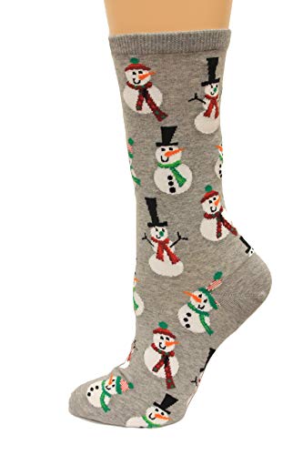 Hot Sox Women's Holiday Fun Novelty Fashion Casual Crew Socks, Grey Heather, Shoe Size: 4-10