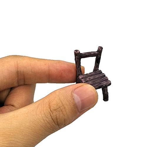 Trasfit 6 Pieces Miniature Table And Chairs Set, Fairy Garden Furniture Bench Ornaments Kit For Dollhouse Accessories, Home Micro Landscape Decoration (Style B) #TOP4