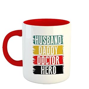 LAMX Fathers Day Printed Coffee Mug, Husband Daddy Doctor Hero, Gift for Father, Daddy, Dad, Papa, Grandfather, Gift for…