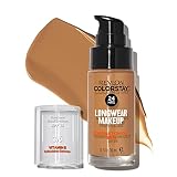 Liquid Foundation by Revlon, ColorStay Face Makeup for Combination & Oily Skin, SPF 15, Medium-Full Coverage with Matte Finish, Toffee (375), 1.0 oz
