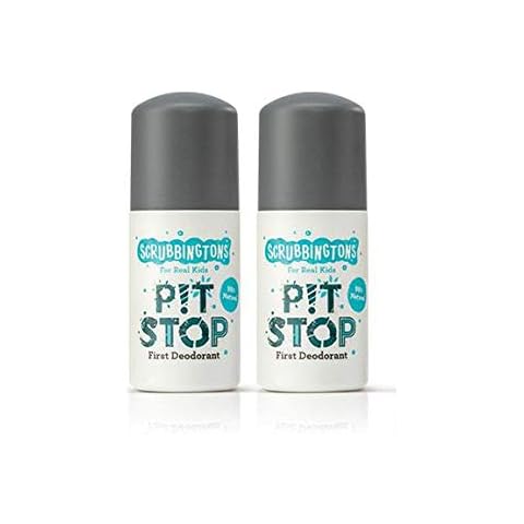 Scrubbingtons Pit Stop Children's Natural First Deodorant - Aluminium and Alcohol Free for Sensitive Skin 2 x 50ml Cover