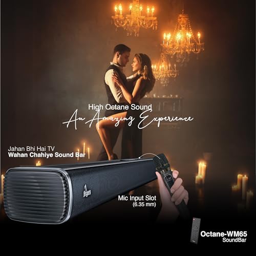 Image of FINGERS Octane-WM65 Multimedia Sound Bar with Powerful 65 Watts, Mic Input, Bluetooth, USB, AUX, Optical, HD Interface, Coaxial, Customised EQ Modes, Wall Mountable & Remote Control