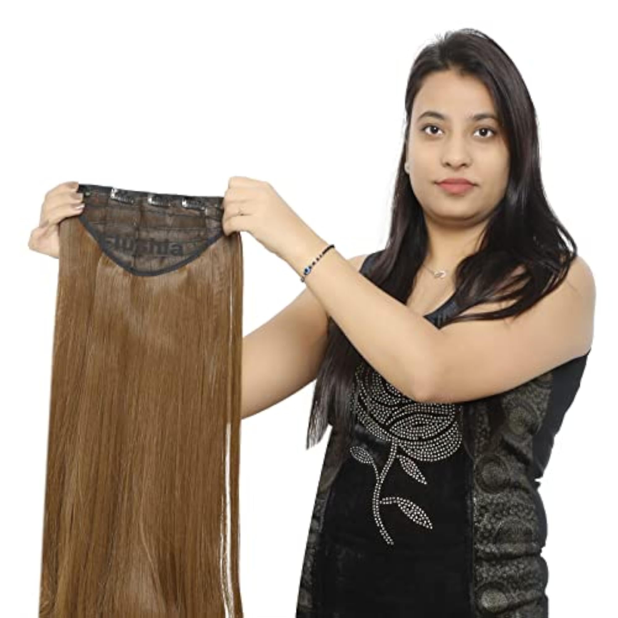 24" Curly/Wavy Hair Extension with 5 Clips for Women