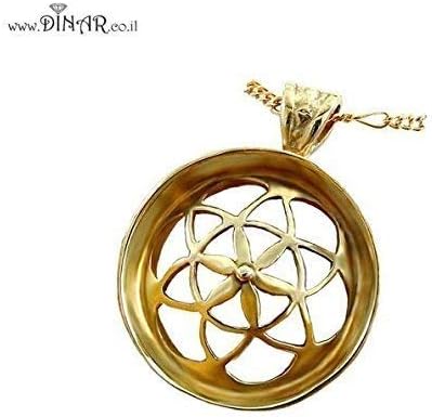 18k yellow gold plated sterling silver seed of life pendant star of david necklace