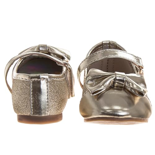 Laura Ashley Girl Flats Dress Sandals - Ballet Bow Party Shoes, (Toddler - Little Kid - Big Kid)3