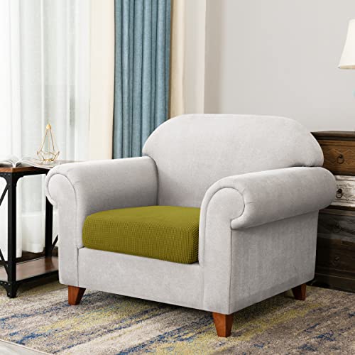 Image of CHUN YI Stretch Couch Cover Suitable for Armchair Loveseat Sofa, Cushion Seat Slipcover with Spandex Jacquard Fabric, 1pc, Yellow Green
