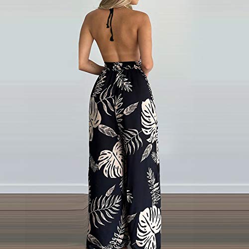 Generic Jumpsuits for Women Summer Hawaiian Backless V Neck Split Wide Leg Pants Rompers Loose Flowy Casual Vacation Jumpsuit4