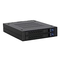 ICY DOCK Wechselrahmen für 2X 2,5 Zoll (6,4cm) SATA/SAS SSD/HDD ExpressCage MB742SP-B – Ansicht 1