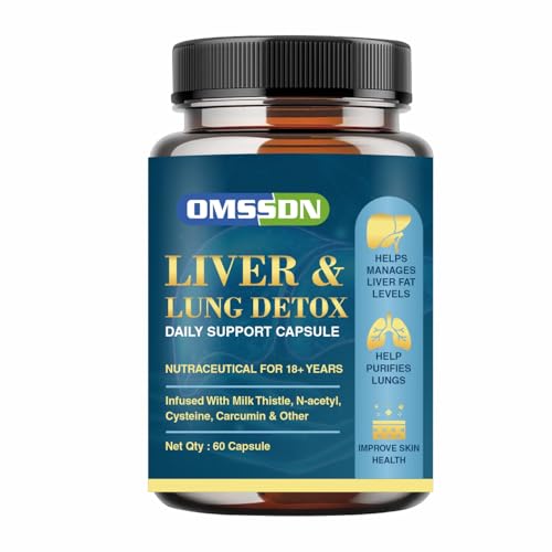 Liver Detox Supplement & Lung Detox Daily Support With Milk Thistle and Curcumin For Fatty liver 60 ...