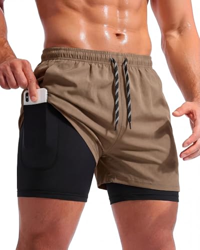 Image of boffi ... N S Poly 2 in 1 Active Dual Shorts with Inner Tights Layer | Men's Double Layer Short for Running, Gym & Sports