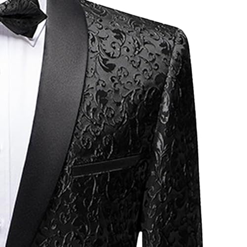 Mens Floral Tuxedo Jacket Jacquard Dress Suit Jackets 1 Button Print Tux Blazer Sport Coat4