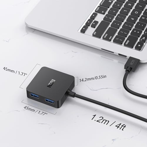 Hub USB 3.0, Multipresa 4 Porte Estensione Sdoppiatore Dati USB con Cavo Lungo 120cm Adatto per MacBook Pro, Mac Mini, iMac, Surface. - Hub USB - Immagine 5