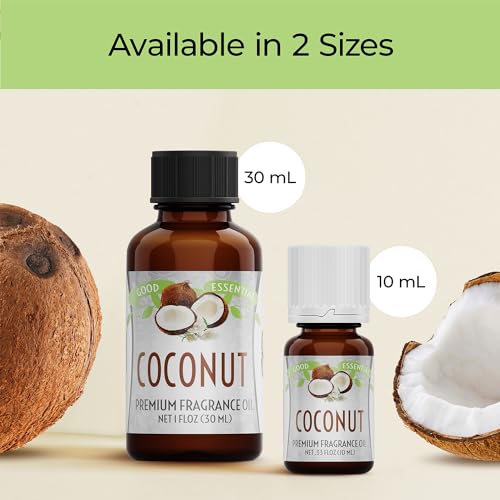 Image of Good Essential Coconut Fragrance Oil 0.33 Fl Oz (10ml) for Diffusers, Candle, and Soap Making