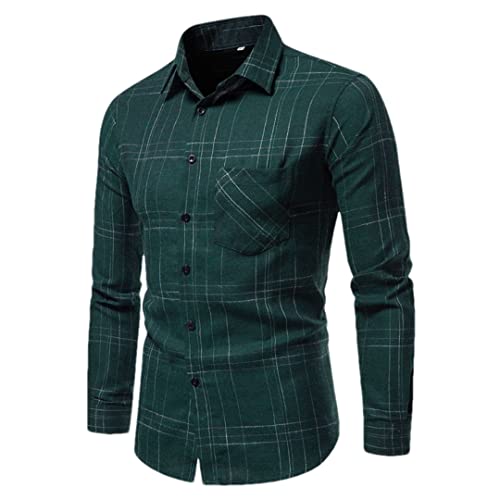 Chemise à carreaux noire homme avec poches poitrine pour le bureau