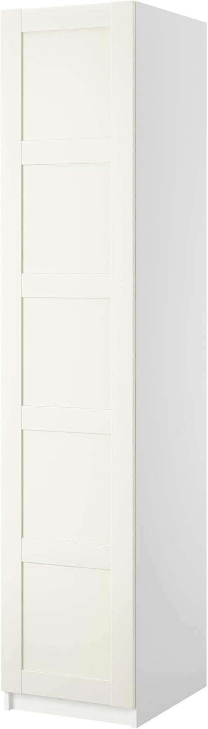 PAX wardrobe with 1 door, 50x38x236 cm, white/Bergsbo white