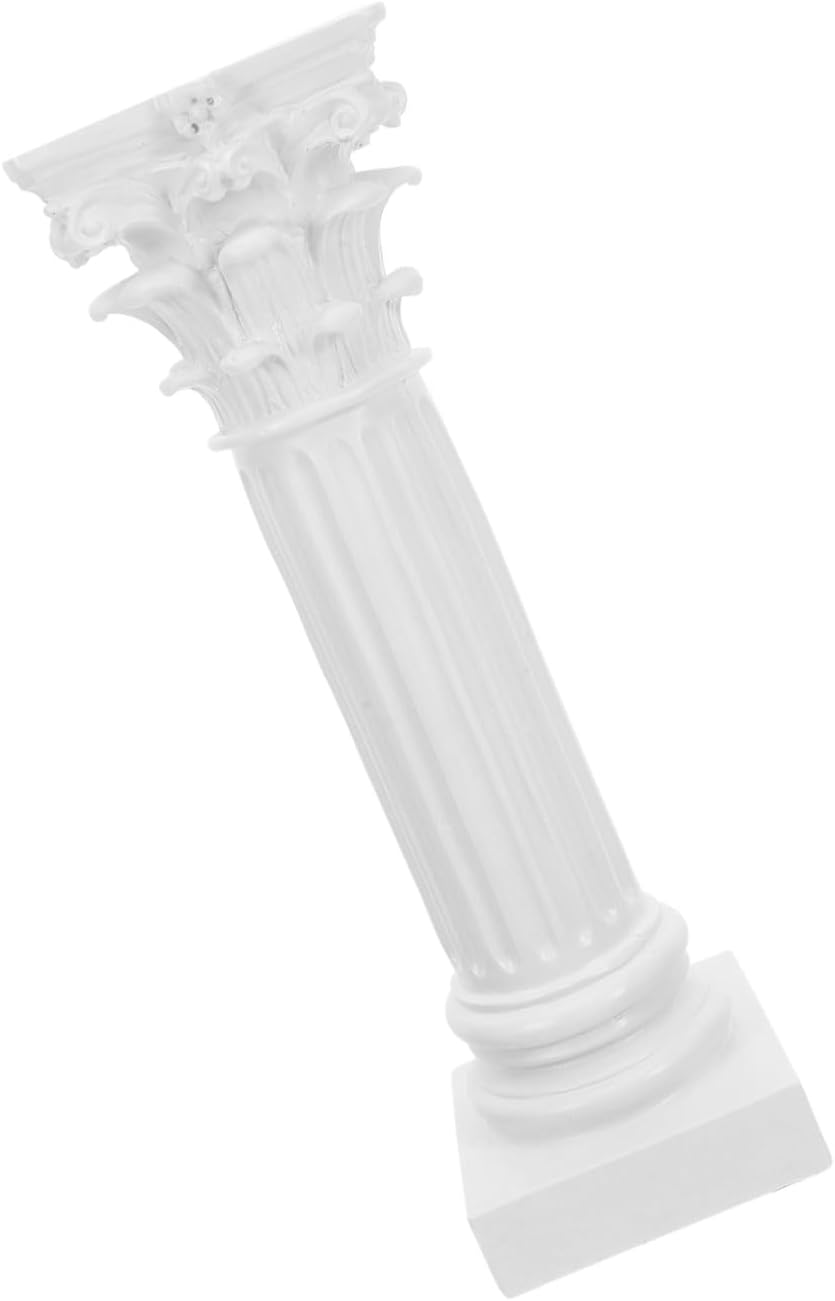 Wedding Roman Column Pillars White Resin Decorative Pedestal Sturdy Support Classic Elegant Style for Wedding Photography Props and Party Event Decoration