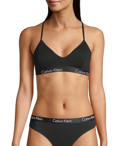 Calvin Klein Motive Cotton Lightly Lined Bralette Black