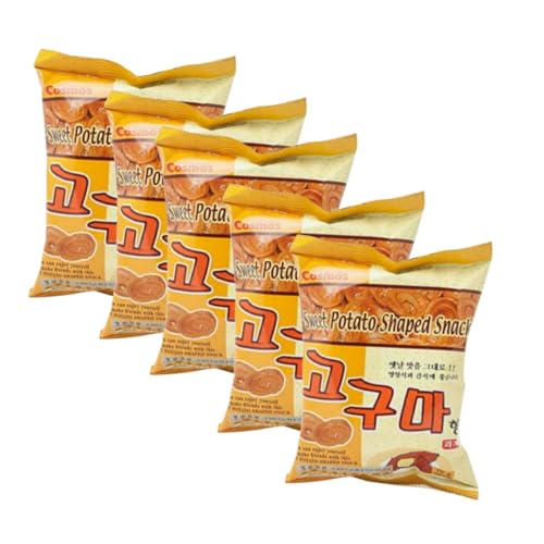 Korean Market | Snack Coreano de Patata Dulce | Cosmos | Delicioso y Crujiente Sabor Coreano | 55g | Pack de 5