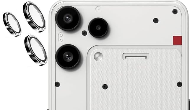 Image of Primiume HD+ Upgraded Camera Lens Frame Glass for Nothing Phone 3a Lite 5G Camera Lens Protector and Aluminum Alloy Rings - Black /3Pack