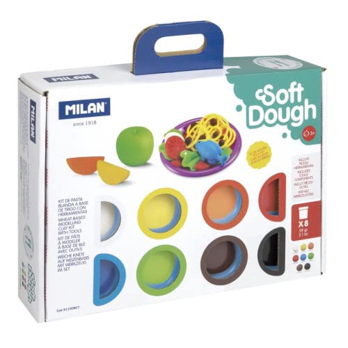 Milan- Maletín 8 Botes 59 G Pasta Blanda Soft Dough Con Herramientas 'Hora De Cocinar', Multicolor (Factis, S.a. 913308Ct)
