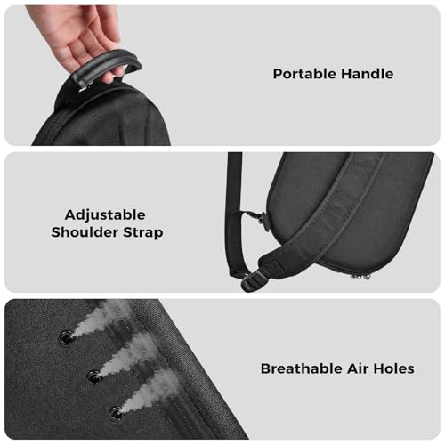 ProCase Baseball Cap Case, Hut Reise Organizer Hat Carrier Aufbewahrungstasche für 4-5 Caps, Huthalter Hutaufbewahrung mit verstellbarem Schulterriemen und Tragegriff Cap Halterung Box Holder -Schwarz