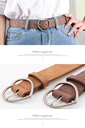 Women Fashion PU Leather Dress & Jeans Waist Belt for Girls and Ladies Heart Buckle4