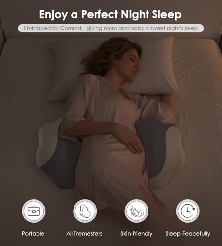 Image of Pregnancy Pillows for Sleeping, Memory Foam Maternity Pillow Support for Back Belly HIPS, Adjustable Travel Wedge Pillow for Pregnant Women, Side Sleeping Pregnant Pillows with Air Bag Design