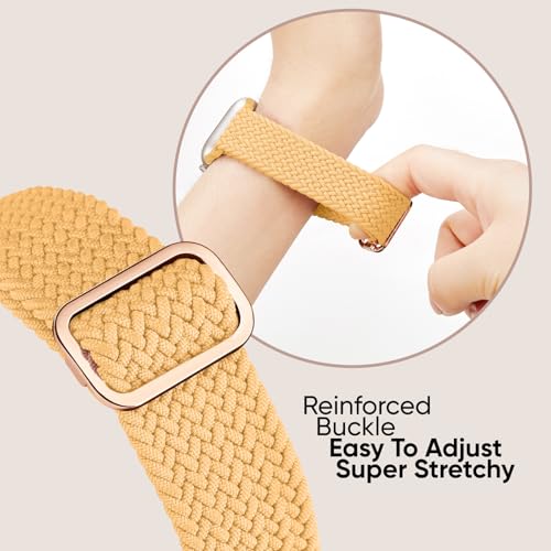 Image of 6 Pack Braided Stretchy Bands Compatible with Apple Watch Band 38mm 40mm 41mm 42mm 44mm 45mm 46mm 49mm Women Men, Adjustable Nylon Solo Loop Elastic Straps for iWatch Series 11 10 9 8 7 6 5 4 SE Ultra