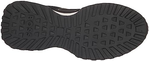 BOSS Men's Side Logo Suede and Nylon Sporty Inspired Sneaker, Black Oil, 11 | Image 3