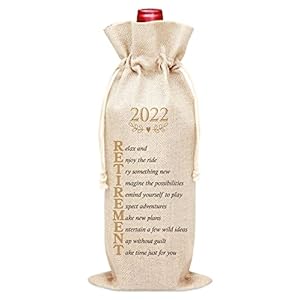 Retirement Gift Wine Bag, Gift Bag For Retirement Party, Colleague, Co-worker, Boss, Emplyoee, Dad, Mom, Grandpa…