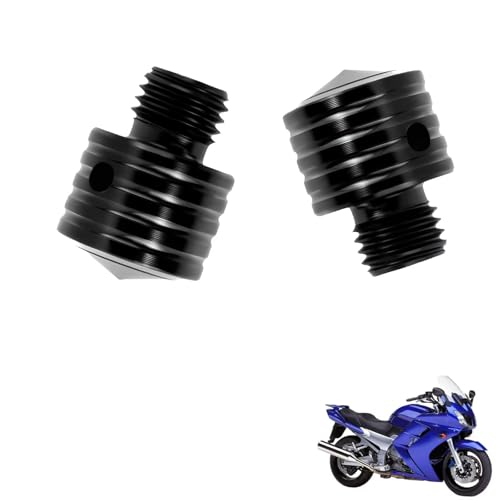 generisch 2PCS motorrad spiegel blindstopfen kompatibel mit Yamaha FJR1300,staubdicht tuning zubehör(black)