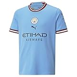 PUMA Camiseta de casa del Manchester City para niños la Temporada 2022/23 - Equipo Azul Claro Tamaño: 116
