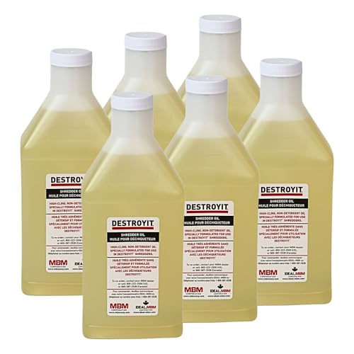 MBM AC CED21/6 Destroyit Shredder Oil (Pack of 6), 1 Quartz Bottles (32oz), Compatible with Any Distroyit Shredders, Special Formula