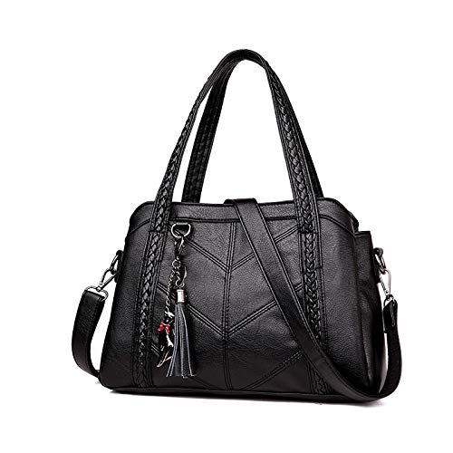 Coolives Sac Hobo pour Femme Sacs à Main portés épaule avec Bandoulière Sac a Main en Cuir PU Noir