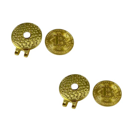 Fun, Crypto Golf Ball Markers Set - Bitcoin Design with Hat Clips (2-Pack) - image 1